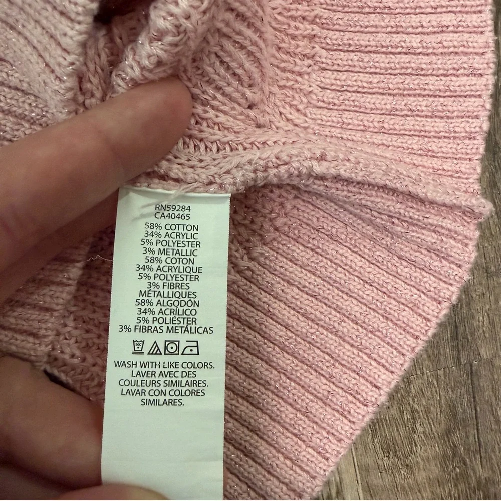 The Children's Place Glittery Pink Textured Knit‎ Sweater